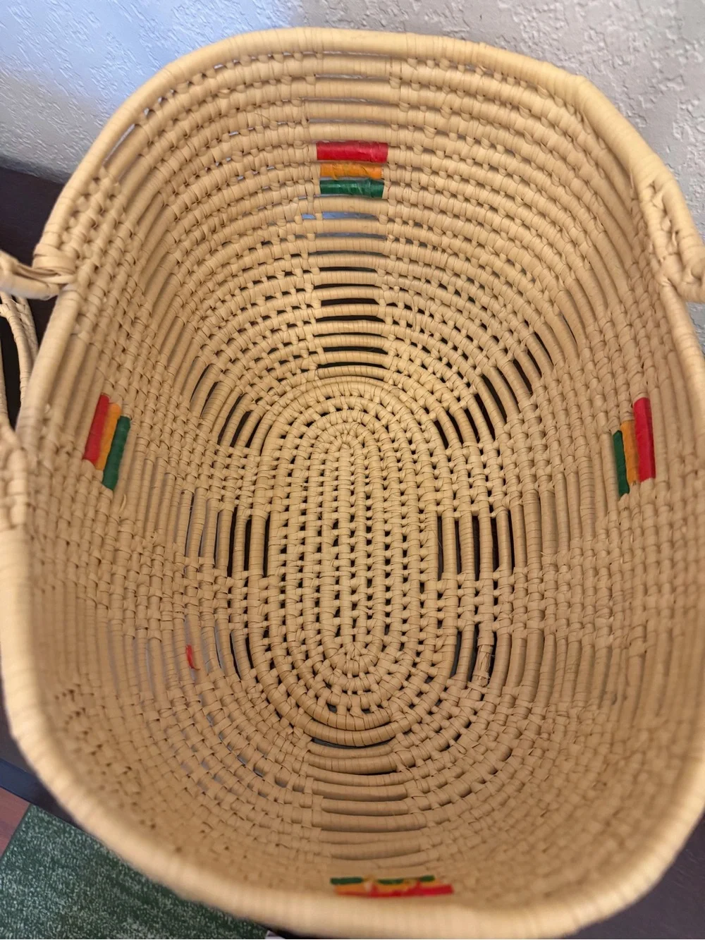 Seagrass Hand Woven Storage Display Basket With Lid & Handles 15x10x16 Boho Vtg